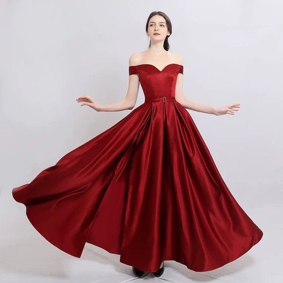 Ladies' evening dress, wedding dress, simple long evening gown